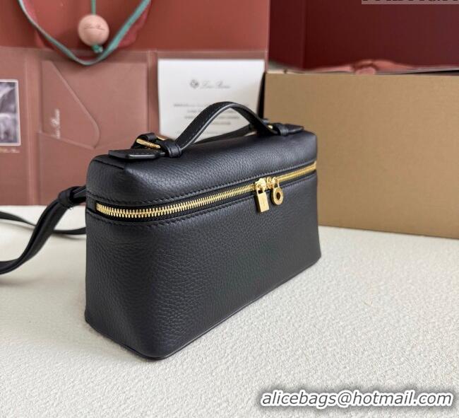 Trendy Design Loro Piana LP Extra Pocket Pouch L19 in Grained Calfskin FAI8393 Black/Gold 2025