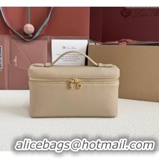 Best Price Loro Piana LP Extra Pocket Pouch L19 in Grained Calfskin FAI8393 Beige/Gold 2025