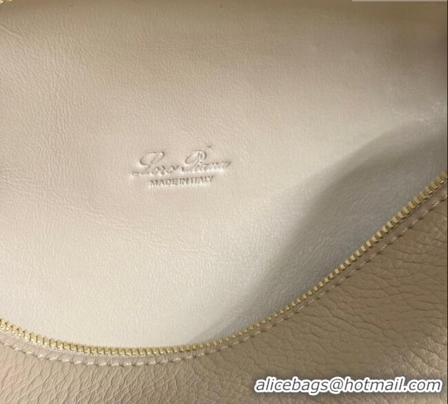 Best Price Loro Piana LP Extra Pocket Pouch L19 in Grained Calfskin FAI8393 Beige/Gold 2025