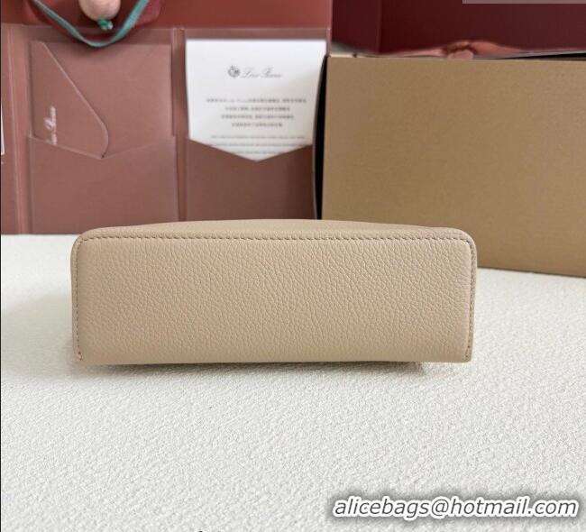 Best Price Loro Piana LP Extra Pocket Pouch L19 in Grained Calfskin FAI8393 Beige/Gold 2025