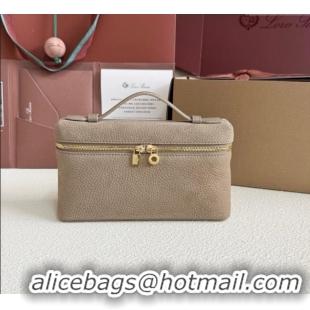 Top Quality Loro Piana LP Extra Pocket Pouch L19 in Suede FAI8393 Taupe Grey 2025