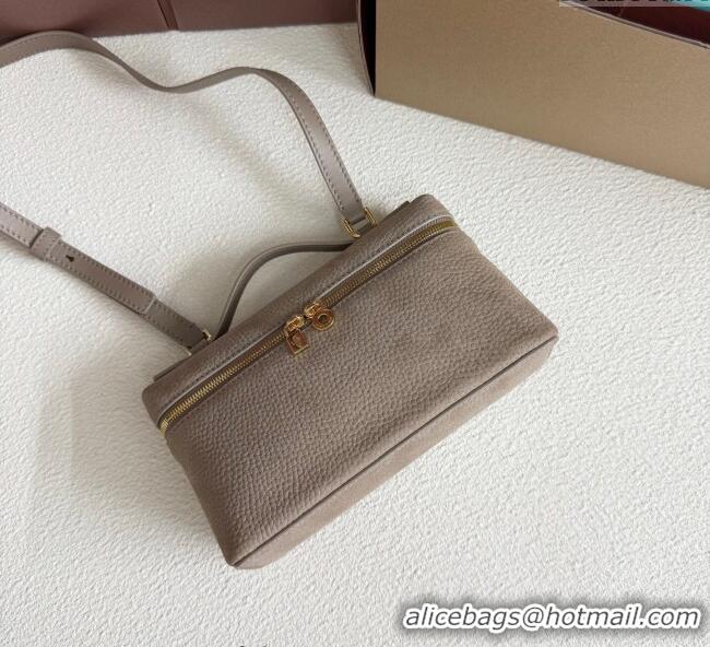 Top Quality Loro Piana LP Extra Pocket Pouch L19 in Suede FAI8393 Taupe Grey 2025