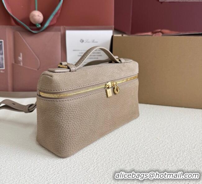 Top Quality Loro Piana LP Extra Pocket Pouch L19 in Suede FAI8393 Taupe Grey 2025