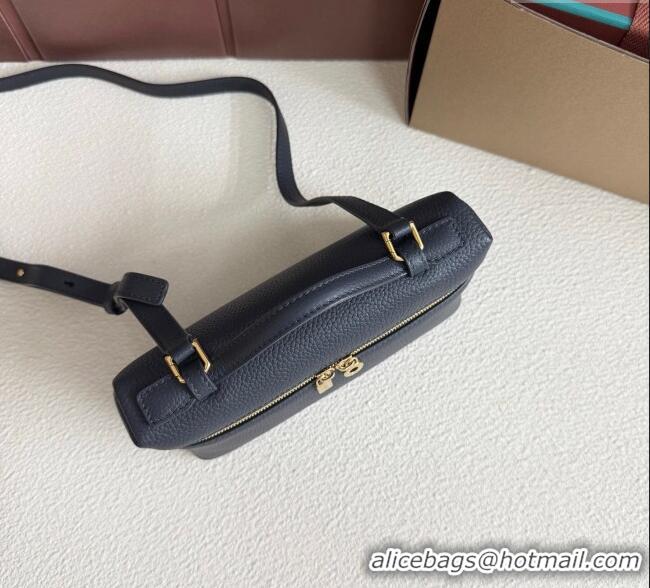 Luxury Cheap Loro Piana LP Extra Pocket Pouch L19 in Grained Calfskin FAI8393 Dark Blue 2025