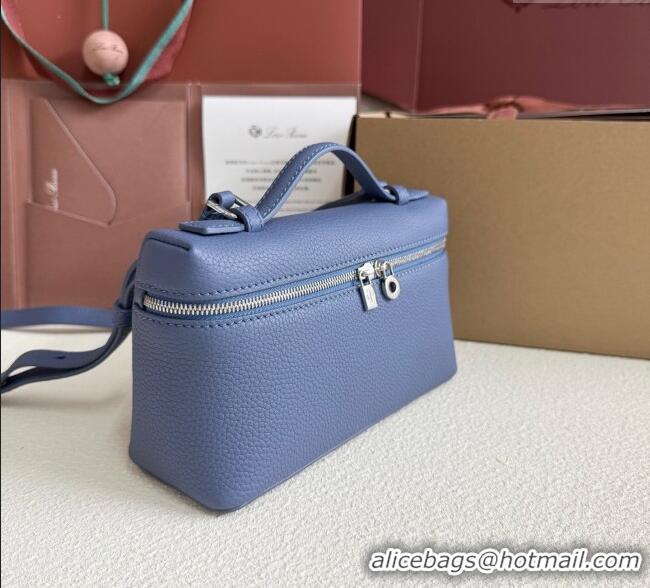 Good Taste Loro Piana LP Extra Pocket Pouch L19 in Grained Calfskin FAI8393 Indigo Blue 2025