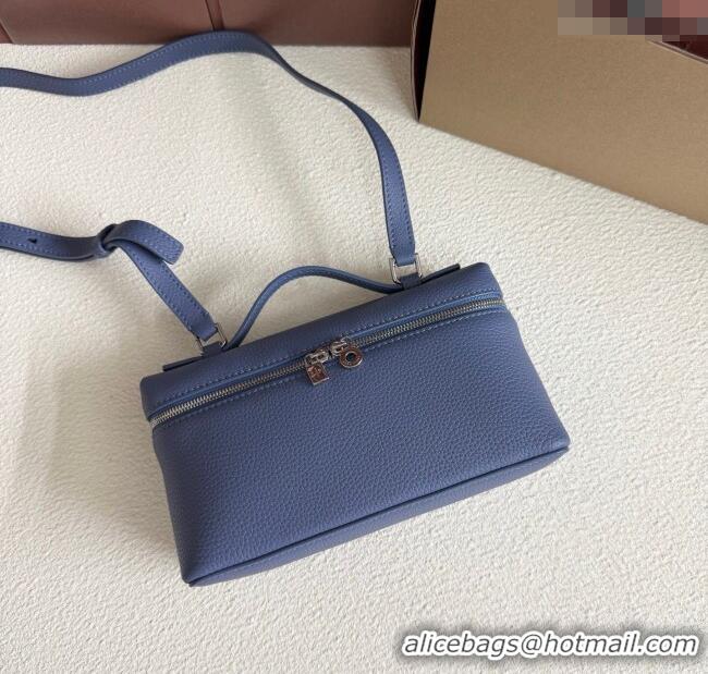 Good Taste Loro Piana LP Extra Pocket Pouch L19 in Grained Calfskin FAI8393 Indigo Blue 2025