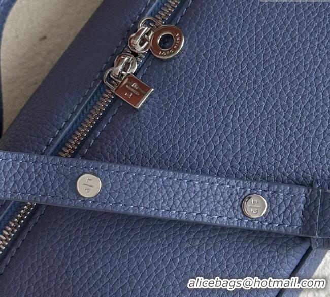 Good Taste Loro Piana LP Extra Pocket Pouch L19 in Grained Calfskin FAI8393 Indigo Blue 2025