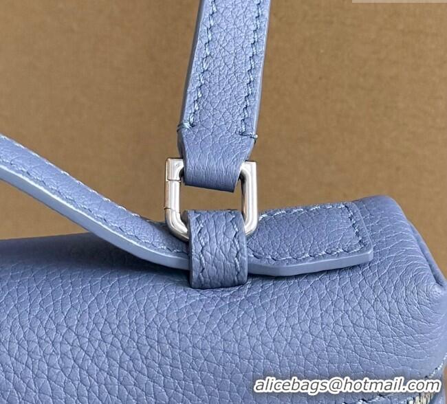 Good Taste Loro Piana LP Extra Pocket Pouch L19 in Grained Calfskin FAI8393 Indigo Blue 2025