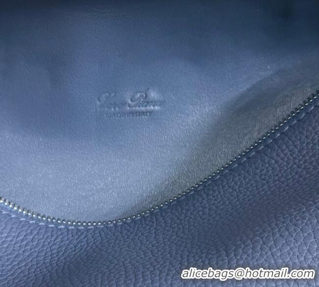 Good Taste Loro Piana LP Extra Pocket Pouch L19 in Grained Calfskin FAI8393 Indigo Blue 2025