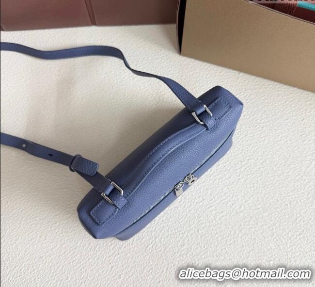 Good Taste Loro Piana LP Extra Pocket Pouch L19 in Grained Calfskin FAI8393 Indigo Blue 2025