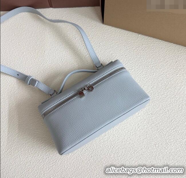 Top Grade Loro Piana LP Extra Pocket Pouch L19 in Grained Calfskin FAI8393 Light Blue 2025