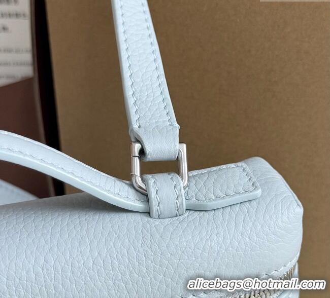 Top Grade Loro Piana LP Extra Pocket Pouch L19 in Grained Calfskin FAI8393 Light Blue 2025