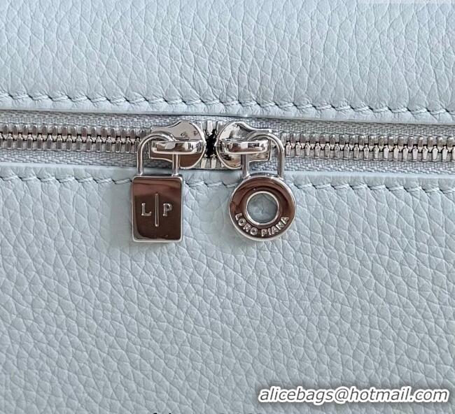 Top Grade Loro Piana LP Extra Pocket Pouch L19 in Grained Calfskin FAI8393 Light Blue 2025