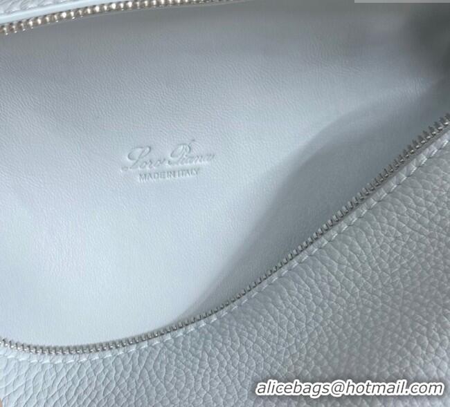 Top Grade Loro Piana LP Extra Pocket Pouch L19 in Grained Calfskin FAI8393 Light Blue 2025