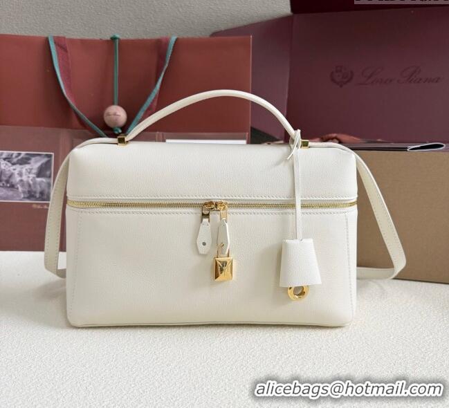Super Quality Loro Piana LP Extra Pocket Pouch L27 in Palm-Grained Calfskin L5071 White 2025