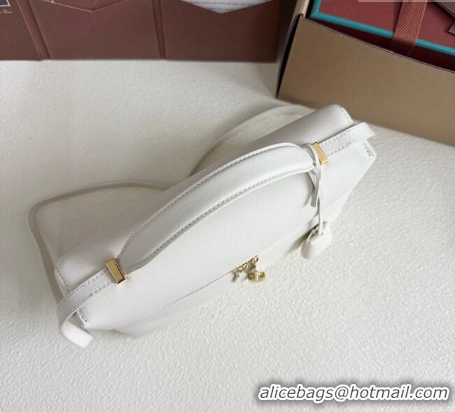 Super Quality Loro Piana LP Extra Pocket Pouch L27 in Palm-Grained Calfskin L5071 White 2025