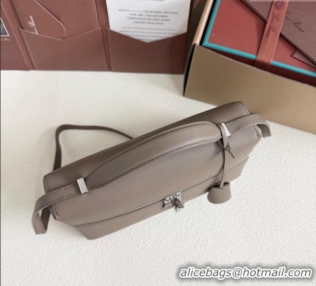 Shop Promotional Loro Piana LP Extra Pocket Pouch L27 in Grained Calfskin L5071 Warm Grey 2025