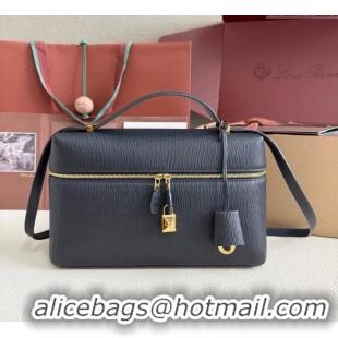 Luxury Cheap Loro Piana LP Extra Pocket Pouch L27 in Waved Calfskin L5071 Blue 2025