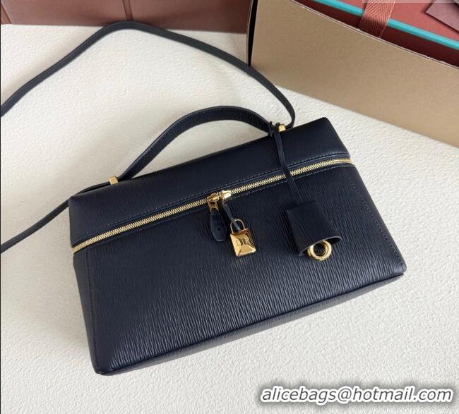 Luxury Cheap Loro Piana LP Extra Pocket Pouch L27 in Waved Calfskin L5071 Blue 2025