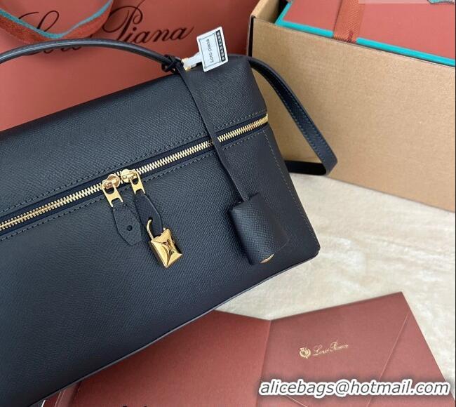 Pretty Style Loro Piana Extra Pocket Pouch L27 in Palm-Grained Calfskin L7143 Dark Blue 2024