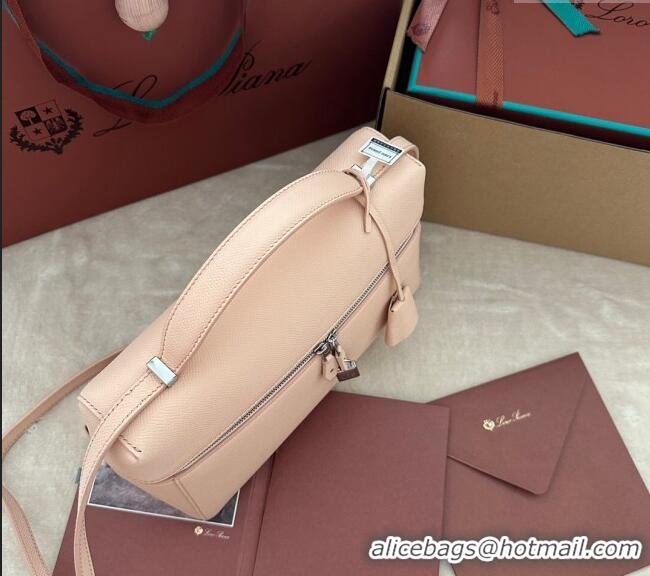 Grade Design Loro Piana Extra Pocket Pouch L27 in Palm-Grained Calfskin L7143 Nude Pink 2024