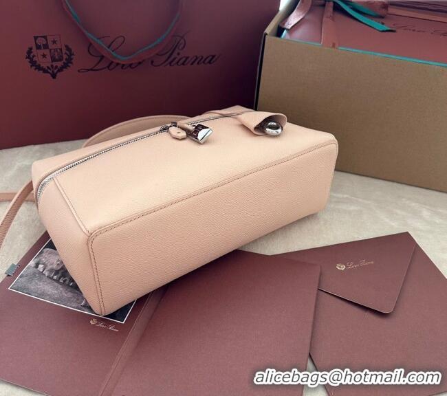 Grade Design Loro Piana Extra Pocket Pouch L27 in Palm-Grained Calfskin L7143 Nude Pink 2024