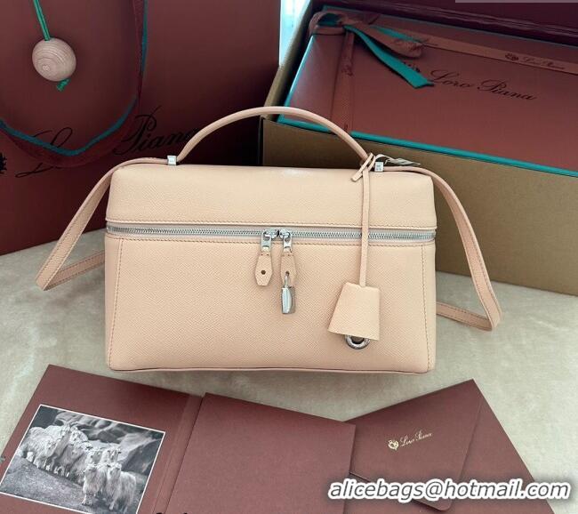 Grade Design Loro Piana Extra Pocket Pouch L27 in Palm-Grained Calfskin L7143 Nude Pink 2024