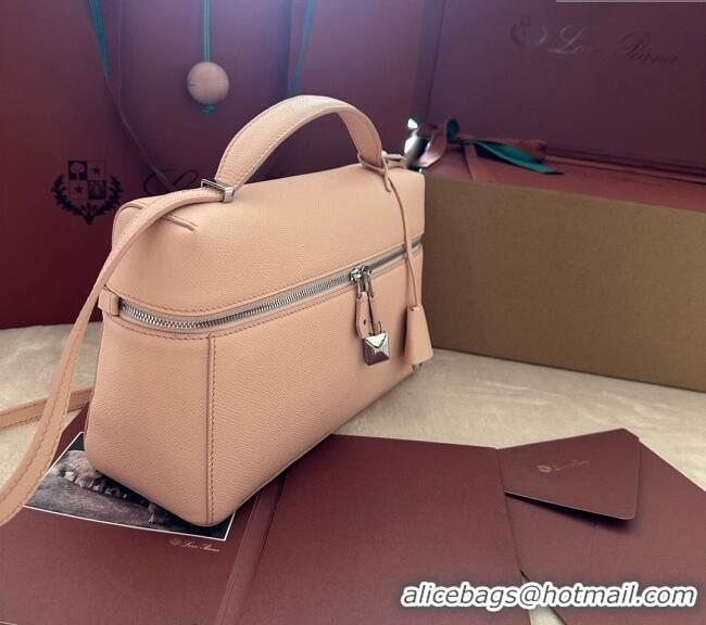 Grade Design Loro Piana Extra Pocket Pouch L27 in Palm-Grained Calfskin L7143 Nude Pink 2024