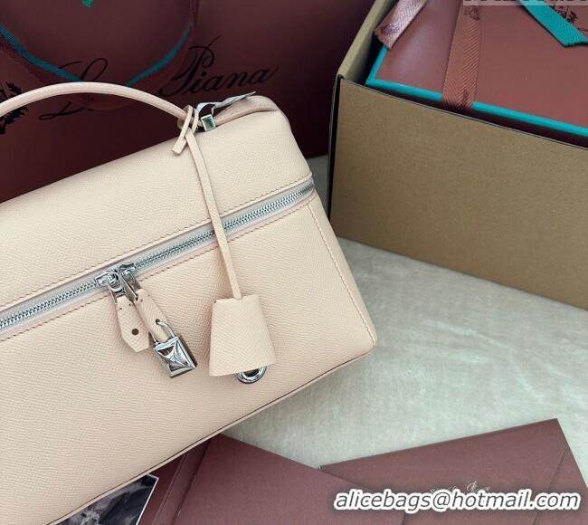 Grade Design Loro Piana Extra Pocket Pouch L27 in Palm-Grained Calfskin L7143 Nude Pink 2024