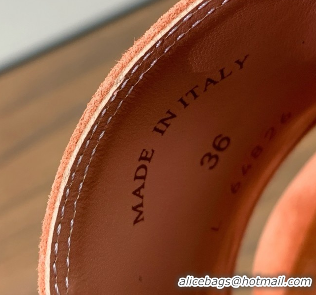 Unique Style Loro Piana Summer Charms Sandal 5.5cm Heel in Suede LP62016 Orange