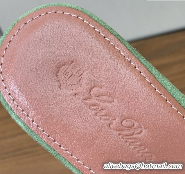 Grade Quality Loro Piana Summer Charms Slides Sandal in Suede LP62023 Green