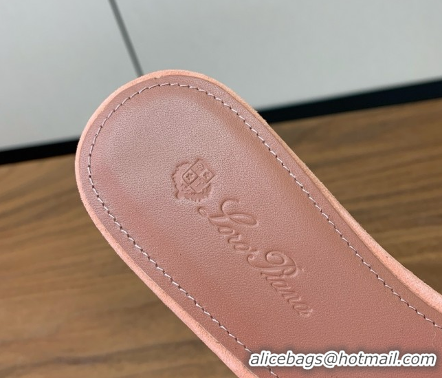 Popular Style Loro Piana Summer Charms Slides Sandal in Suede LP62029 Pink