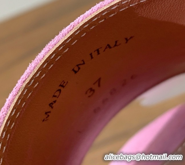 Low Cost Loro Piana Summer Charms Slides Sandal in Suede LP62031 Peach Pink