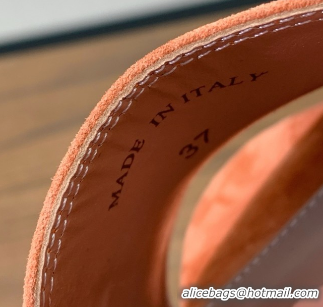 Best Price Loro Piana Summer Charms Slides Sandal in Suede LP62034 Orange