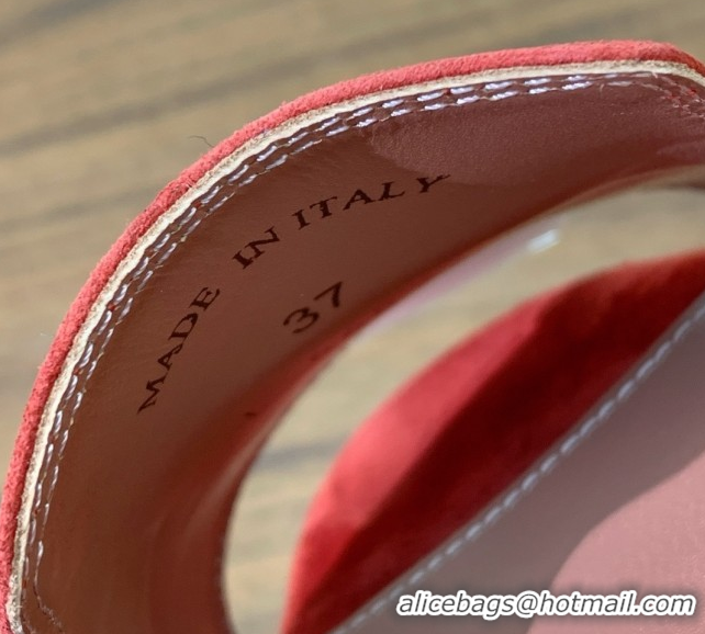 Luxurious Loro Piana Summer Charms Slides Sandal in Suede LP62035 Red