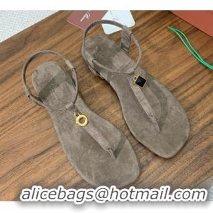 Good Looking Loro Piana Mindil Infra Sandal in Suede LP062326 Grey