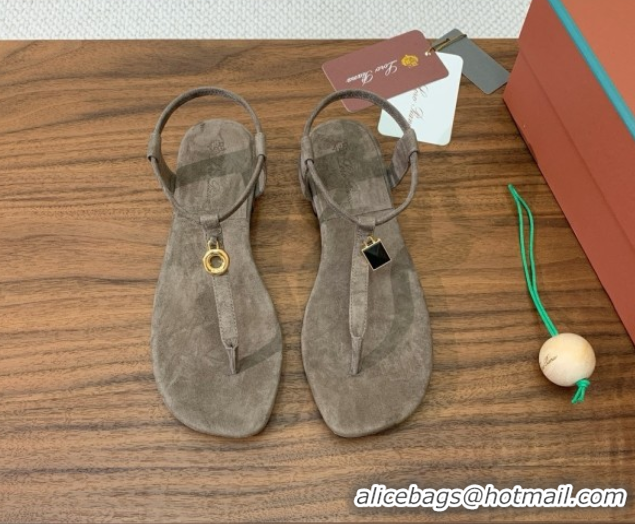 Good Looking Loro Piana Mindil Infra Sandal in Suede LP062326 Grey
