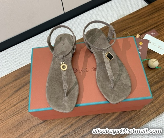 Good Looking Loro Piana Mindil Infra Sandal in Suede LP062326 Grey