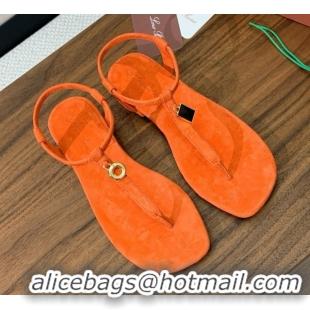 Buy Luxury Loro Piana Mindil Infra Sandal in Suede LP062327 Orange