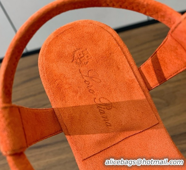 Buy Luxury Loro Piana Mindil Infra Sandal in Suede LP062327 Orange