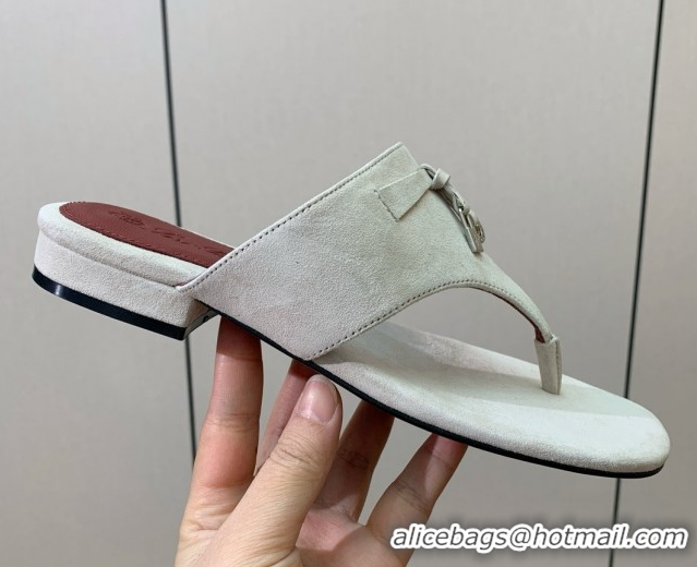 Good Quality Loro Piana Flip-flops Sandal in Suede LP62329 Beige