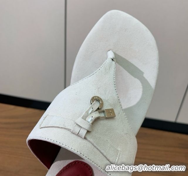 Good Quality Loro Piana Flip-flops Sandal in Suede LP62329 Beige