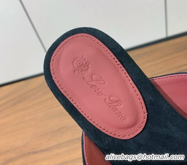 Low Cost Loro Piana Flip-flops Sandal in Suede LP62330 Black
