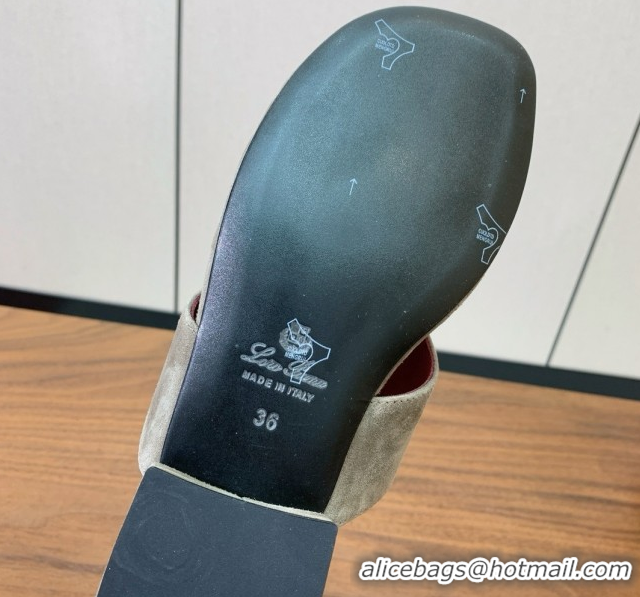 Durable Loro Piana Flip-flops Sandal in Suede LP62331 Grey
