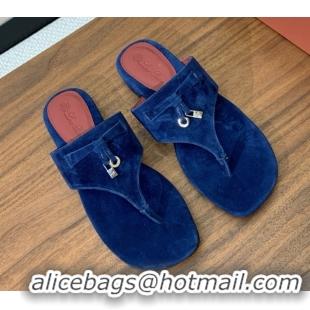 Lower Price Loro Piana Flip-flops Sandal in Suede LP62332 Blue
