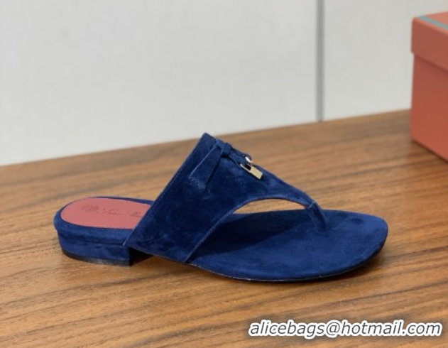 Lower Price Loro Piana Flip-flops Sandal in Suede LP62332 Blue
