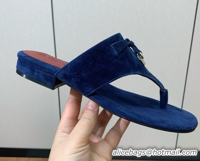 Lower Price Loro Piana Flip-flops Sandal in Suede LP62332 Blue