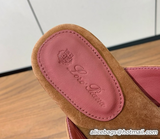 Buy Discount Loro Piana Flip-flops Sandal in Suede LP62334 Brown