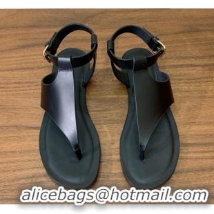 Hot Style Loro Piana Flip-flops Sandal in Calfskin LP62336 Black