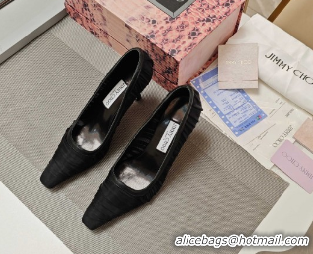 Perfect Jimmy Choo Lotta Tulle Mesh and Nappa Leather Pumps 8.5cm Black 0605111